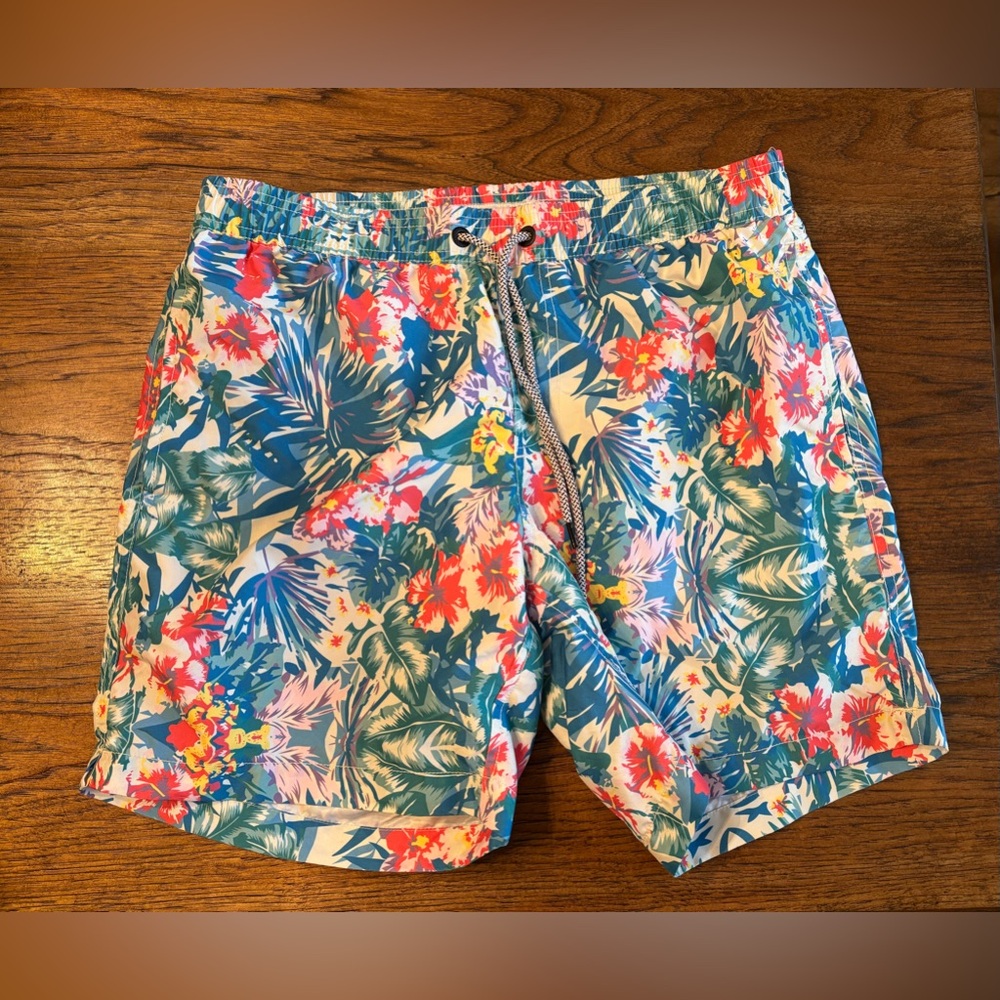 Maamgic Men’s Swim Trunks Size Medium Tropical Floral - Picture 2 of 3